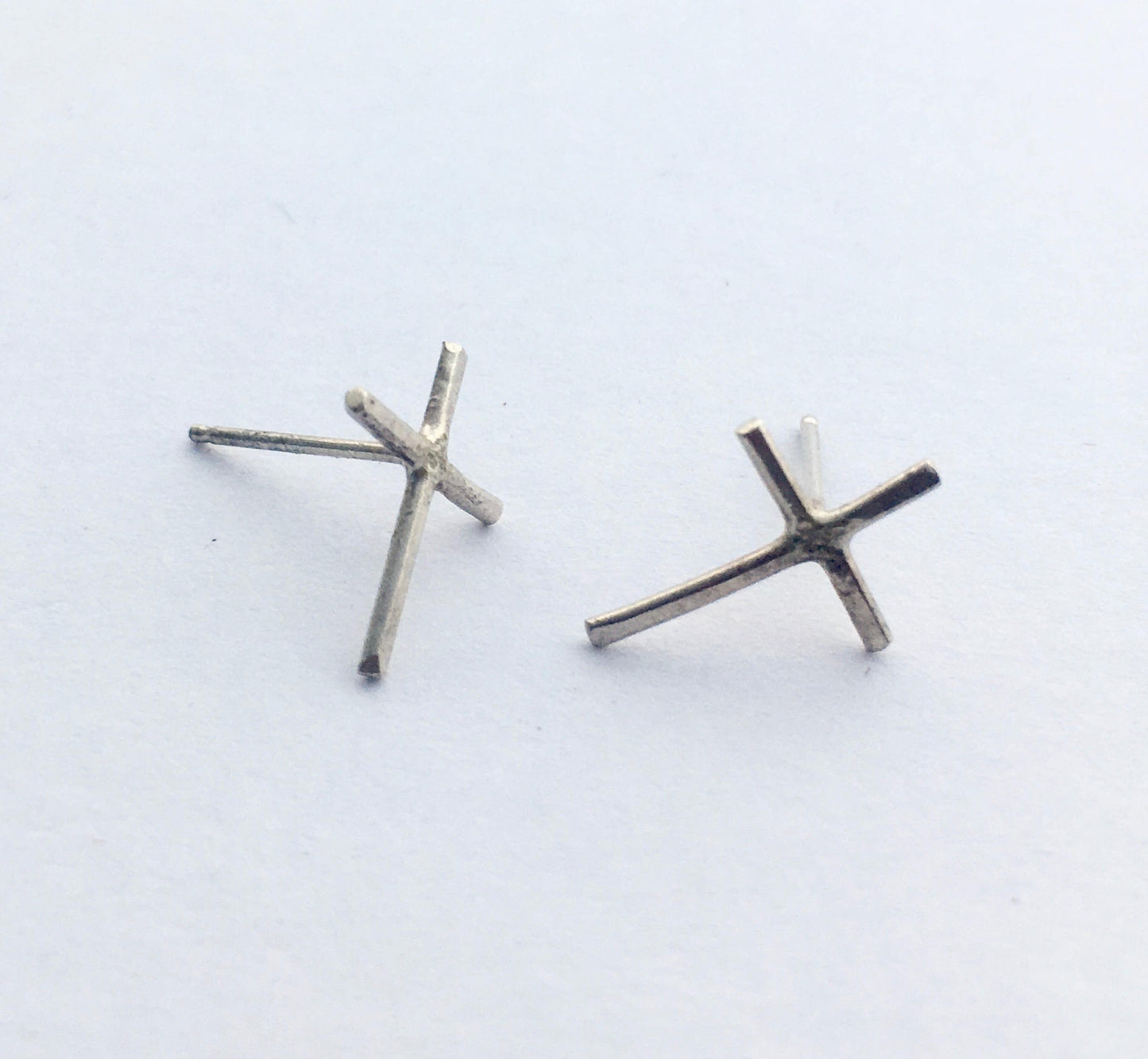 Cross Post Stud Earrings