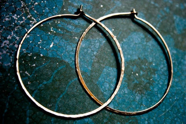 XL Crescent Moon Rustic Hoops - Extra Large Hoops