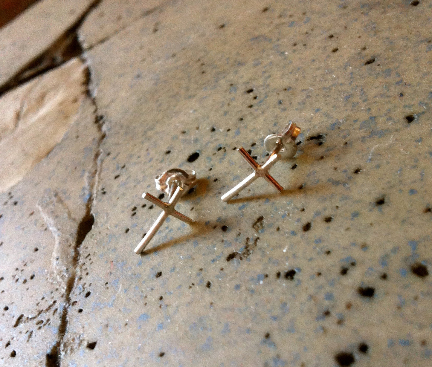 Cross Post Stud Earrings