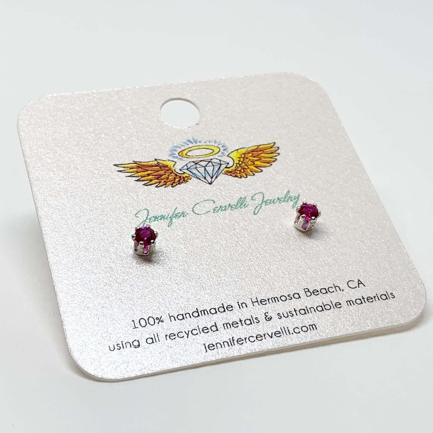 Ruby Birthstone Earrings - July Birthstone - Jennifer Cervelli Jewelry